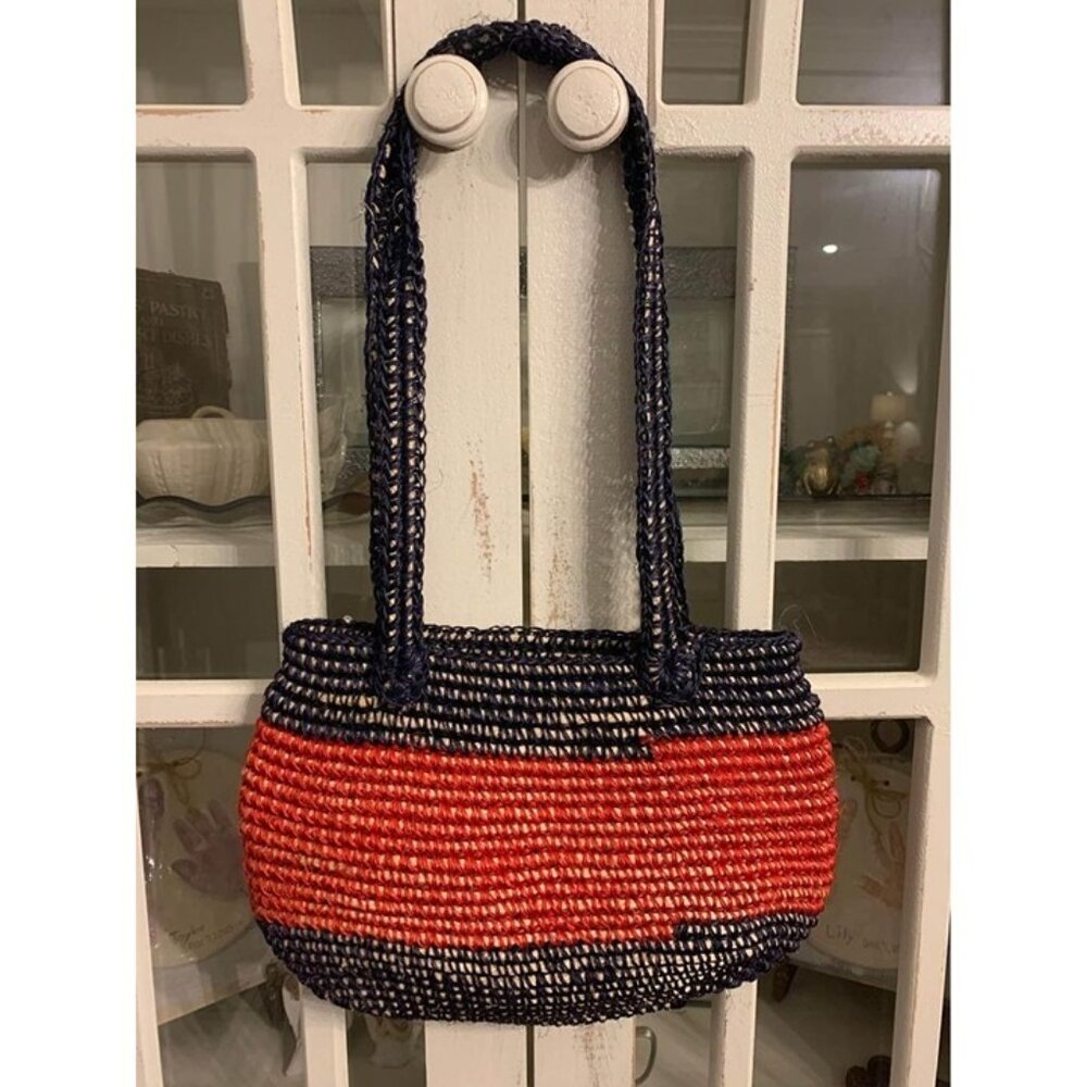 NWT Country Originals woven purse, floral, red and blue - Picture 3 of 3